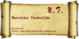 Maretka Teobalda névjegykártya
